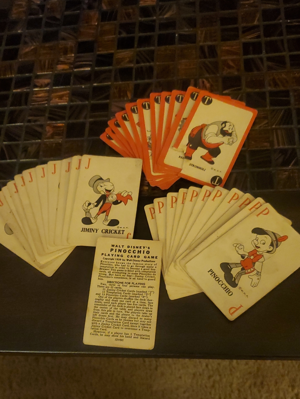 Walt Disney Pinocchio Playing Cards